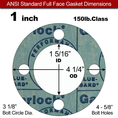 Garlock 3000 NBR Full Face Gasket - 150 Lb. - 1/8