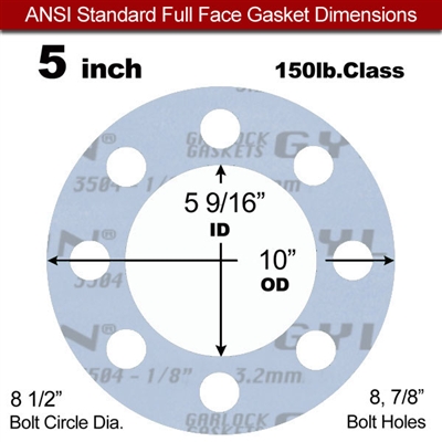 Garlock GylonÂ® 3504 Full Face Gasket - 150 Lb. - 1/8