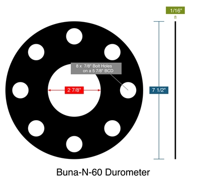 Buna-N-60 Durometer - 1/16