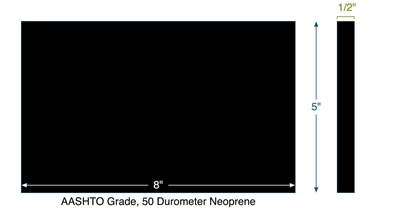 Neoprene 50 Duro - AASHTO Grade 3 - 1/2