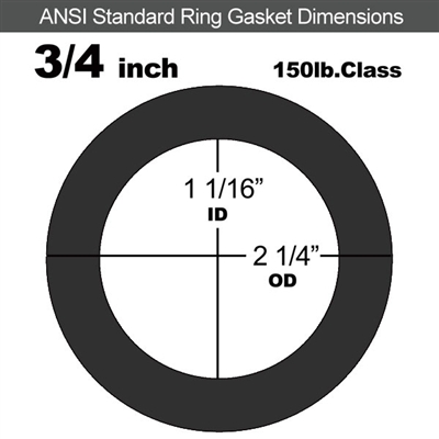 60 Duro Neoprene Ring Gasket - 150 Lb. - 1/16