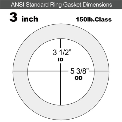 60 Duro White FDA Nitrile (Buna-N) Ring Gasket - 150 Lb. - 1/8